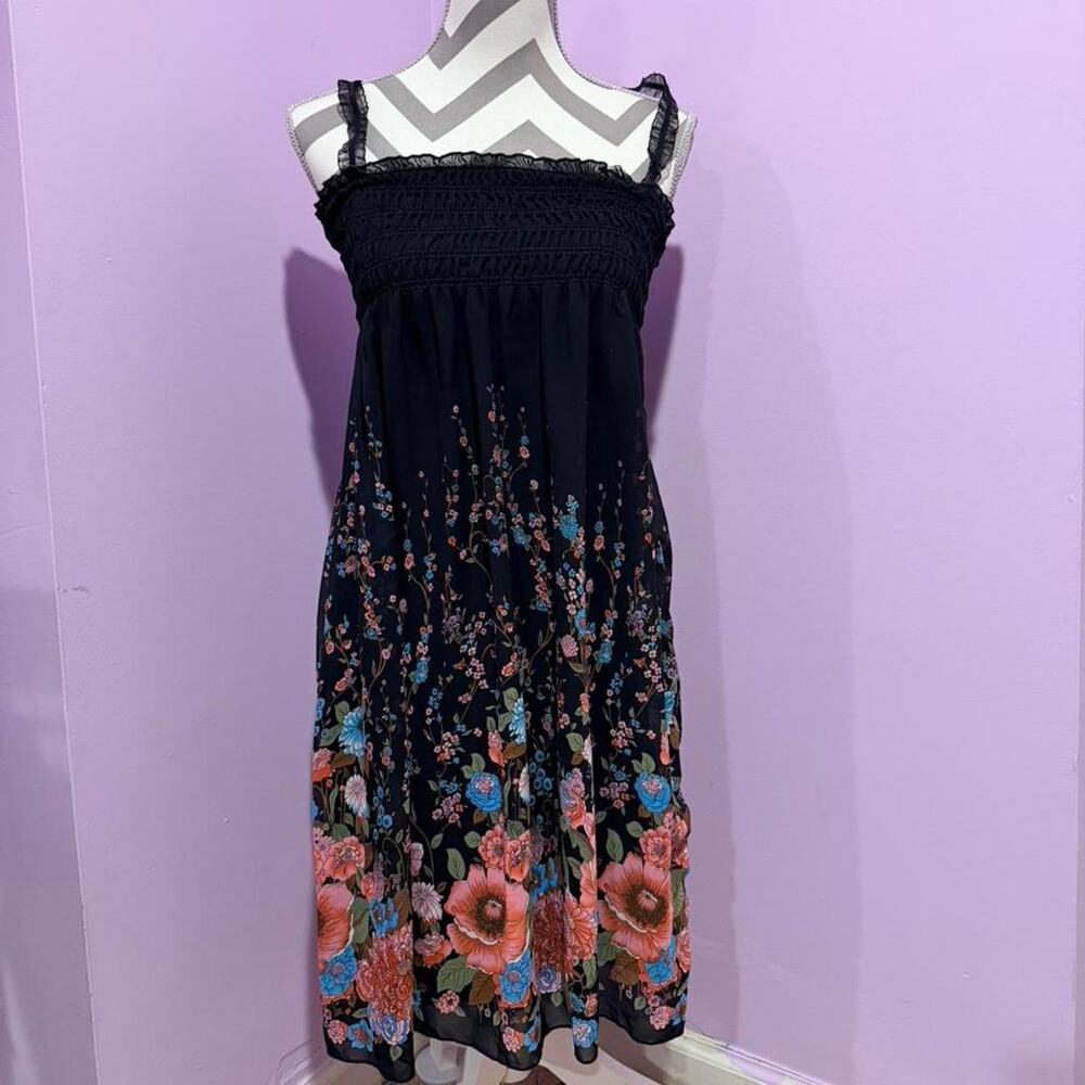 Black and pink floral babydoll